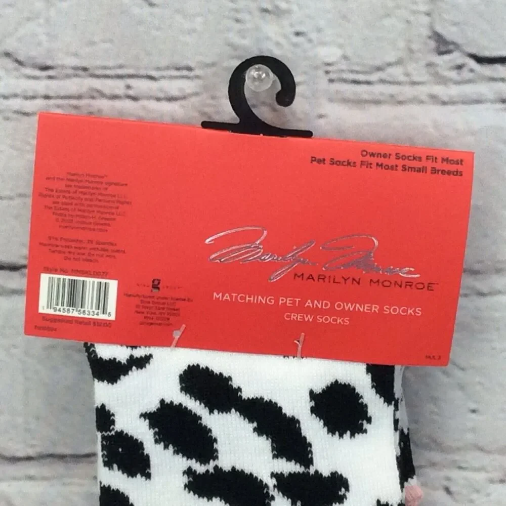 Marilyn Monroe Matching Pet & Owner Low Cut Socks Cow Print Womens O/S Small Dog